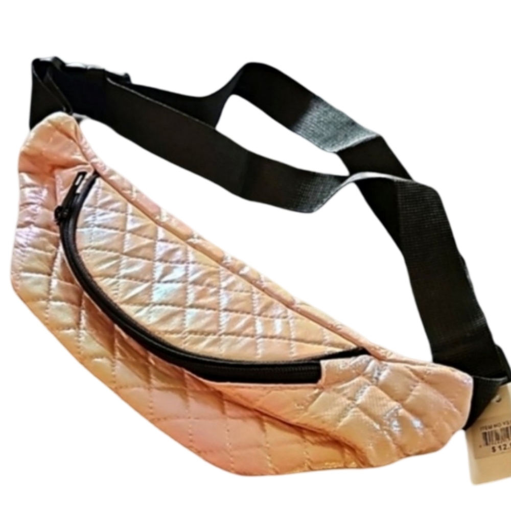 Belt Bag | Quilted Pink Shimmer with Adjustable Strap